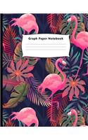 Graph Paper Notebook: Hand Drawn Flamingo Quad Ruled 5 X 5 (.20
