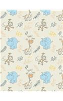 Giraffe Notebook: Kindergarten Journal Book Ruled Lined Page Writing Women Girl Boy Sweet Cute Animal School Activity Book Diary Record Plan Hippo Monkey Note Pad Com(1 Giraffe Notebook)