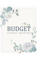 Budget Planner Organizer: White Floral 12 Month Financial Planning Journal, Monthly Expense Tracker and Organizer (Budget Planner, Home Budget Book)