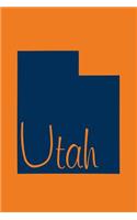 Utah - Lined Notebook with Margins (Orange with Blue): 101 Pages, Medium Ruled, 6 x 9 Journal, Soft Cover