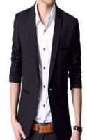 Zago Men Western Casual Leisure Slim Tailoring Padded Suit Formal Blazer,Black,Us X-S=China S