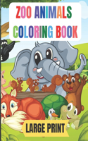 large print zoo animals coloring book