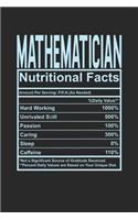 Mathematician Nutritional Facts: 6x9 blank notebook, 120 Pages, Composition Book and Journal, funny gift for your favorite Mathematician