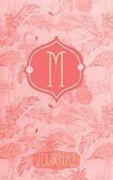 M Journal: Pink Flamingo Letter M Monogram Journal Decorated Interior