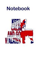 Keep Calm and Go Walkies French Bulldog Notebook: For Frenchie lovers funny text and Union Jack journal is the perfect gift. Subject and date boxes head up every page and a subtle image of a cute Fr