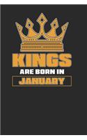 Kings Are Born In January: Graph Paper Notebook (6 x 9 - 120 pages) Birthday Months Themed Notebook for Daily Journal, Diary, and Gift