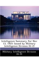 Intelligence Summary for Nov 13, 1925