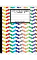 Unruled Composition Notebook 8" x 10". 120 Pages. Geometric Zig Zag Pattern