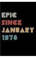 Epic Since 1978 January: Birthday Lined Notebook / Journal Gift, 120 Pages, 6x9, Soft Cover, Matte Finish "Vintage Birthday Gifts"