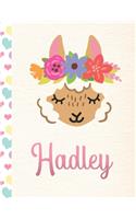 Hadley: 2020. Personalized Weekly Llama Planner For Girls. 8.5x11 Week Per Page 2020 Planner/Diary With Pink Name