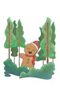 Christmas Gingerbread Man Forest Notebook: Graph Paper Journal 6x9 - 120 Pages