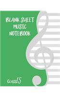 Blank Sheet Music Composition Manuscript Staff Paper Art Music CLASS 15 Notebook Birthday Gift: Sheet Music Notebook / Journal Gift, 100 Pages, 8x10, Soft Cover, Matte Finish