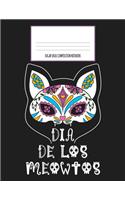 Dia De Los Meowtos Sugar Skull Composition Notebook