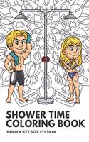 Shower Time Coloring Book 6x9 Pocket Size Edition: Color Book with Black White Art Work Against Mandala Designs to Inspire Mindfulness and Creativity. Great for Drawing, Doodling and Sketching.