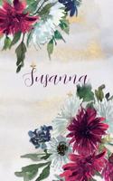 Susanna: Personalized Journal Gift Idea for Women (Burgundy and White Mums)