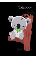 Notebook: Koala Bear Composition Notebook Journal Diary for Kids Girls Boys Students Black / Cute Koala Bear 6''x9'' Graphpaper 120 Pages The little notebook 
