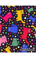 Sketchbook: Cute Cat Sketchbook - 110 Pages ( 8.5"x11" ) Large Blank Sketchbook for Drawing, Doodling & Writing - Gift For Cat Lovers (Volume 1)