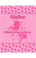 Aislinn Rainbow Cherry Berry: Personalized Draw & Write Book with Her Unicorn Name - Word/Vocabulary List Included for Story Writing
