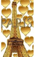 Paris gold glitter Hearts eiffel Tower creative blank journal: Paris gold eiffel Tower creative blank journal