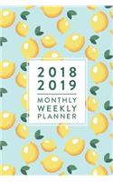 2018 2019 - Monthly Weekly Planner: Blue Lemons, July 2018 - December 2019, 6" x 9"(2018 2019 18-Month Daily Weekly Monthly Planner, Organizer, Agenda and Calendar)