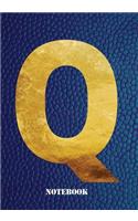 Q Notebook: Letter 'q' Notebook, Composition, Exercise or Log Study Book - Blue Cover