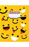 Handwriting primary composition notebook, 8 x 10 inch 200 page, Yellow smiley emoji face