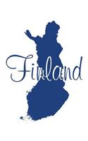 Finland - Flag Blue Blank Notebook: 101 Pages, 6 x 9 Journal, Soft Cover