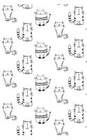 Journal Notebook For Cat Lovers Sketchy Cats Pattern 1
