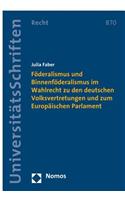 Foderalismus Und Binnenfoderalismus Im Wahlrecht Zu Den Deutschen Volksvertretungen Und Zum Europaischen Parlament