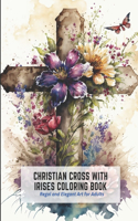 Christian Cross with Irises Coloring Book