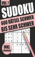 Sudoku - 600 Puzzles Difficult To Very Difficult: Sudoku 600 Puzzles - With Solutions - Volume 7