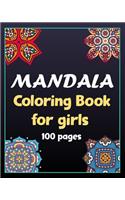 Mandala coloring book for girls 100 pages