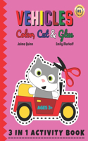 Vehicles Color, Cut & Glue