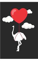 Valentine's Day Notebook - Valentine's Day Gift for Animal Lover - Valentine's Day Ostrich Journal - Ostrich Diary
