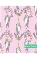 Unicorn Notebook: Cute Kawaii Journal and Diary Large 8.5 x 11 Matte Cover with Blank Lined Ruled White Paper Interior - Perfect for School, Gifts for Kids (Girls and