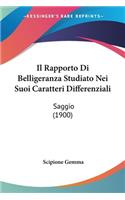 Rapporto Di Belligeranza Studiato Nei Suoi Caratteri Differenziali