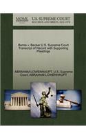 Bemis V. Becker U.S. Supreme Court Transcript of Record with Supporting Pleadings