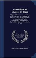 Instructions To Masters Of Ships