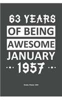 63 Years Of Being Awesome January 1957 Weekly Planner 2020