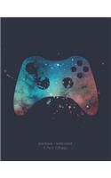 Notebook: Video Game Retro Game Controller School Gift 8.5x11 Wide Ruled(5 Video Game Players)