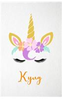 Kyng A5 Lined Notebook 110 Pages: Funny Blank Journal For Lovely Magical Unicorn Face Dream Family First Name Middle Last Surname. Unique Student Teacher Scrapbook/ Composition Great