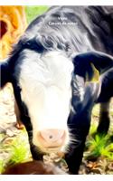 Veau Carnet de notes: Journal A5 ligné original de 119 pages- Une belle idée de cadeau pour les amoureux des animaux