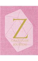 Z: Monogram Personalized Gratitude Journal For Quiet Time, 5 Minutes a Day (110 Pages, 8.5 x 11)