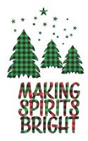Making Spirits Bright: Christmas Notebook Journal Green Red Plaid