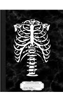 Skeleton Ribs Bones Composition Notebook: College Ruled 93/4 X 71/2 100 Sheets 200 Pages for Writing