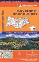 AUVERGNE-RHONE-ALPES, France - Michelin Maxi Regional Map 604