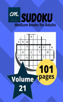 Sudoku Medium Books for Adults: Large Print puzzle magazine for seniors Volume 21