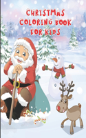 Christmas Coloring Book for Kids: Santa with christmas gift winter scenes landscape with Cute reindeer coloring book for kids age 4-8