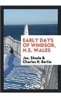 Early Days of Windsor, N.S. Wales