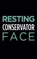 Resting Conservator Face: Blank Lined Novelty Office Humor Themed Notebook to Write In: With a Practical and Versatile Wide Rule Interior